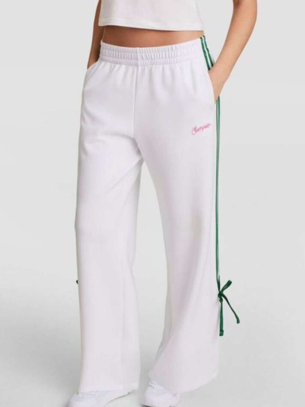 Champion Women's In the Stands Side-Tie Pants - White 2X